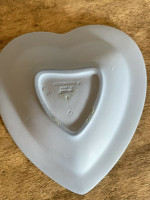 Vintage Blue Wedgwood Heart Shaped Jasperware Small Bowl Dish w Box