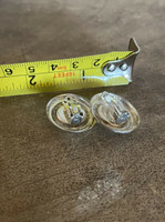 Vintage Silver & White Matte Stone Clip On Earrings