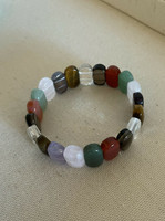 Multicolored Semi Precious Bead Stretchy Bracelet Bangle Gift Beads Bangle