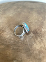 Navajo Sterling Silver Turquoise Ring Native American Size 7.5