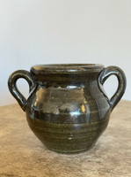 Lanier Meaders Dark Green Mini Double Handle Jug Stoneware