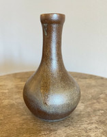 Vintage Small Studio Pottery Art Bud Vase Brown Stoneware