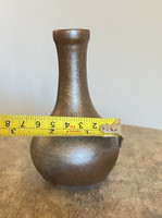 Vintage Small Studio Pottery Art Bud Vase Brown Stoneware