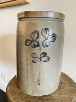 2G Large Mid-Atlantic Stoneware Crock Cobalt Decoration 19th Century PA VA MD