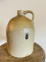 19th Century Salt Glazed Stoneware Jug with Turkey Droppings