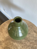 North Carolina Art Pottery Signed Green Stoneware Vase Jug DS Elliott 1978