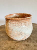 Terra Cotta Colored Art Pottery Signed Stoneware Bowl Vase by Marr