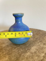 Small Blue Bud Vase Signed Appleton Art Pottery Signed Stoneware