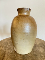 Brown Mustard North Carolina Studio Stoneware Storage Jar Vase Glazed