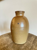 Brown Mustard North Carolina Studio Stoneware Storage Jar Vase Glazed