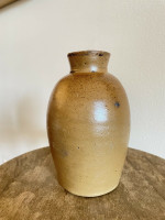 Brown Mustard North Carolina Studio Stoneware Storage Jar Vase Glazed