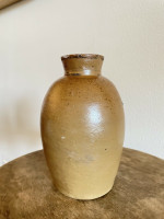 Brown Mustard North Carolina Studio Stoneware Storage Jar Vase Glazed