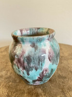 CC Cole Small Multicolored Vase Urn Pot North Carolina Pottery