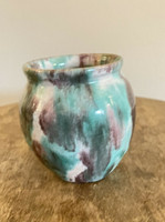 CC Cole Small Multicolored Vase Urn Pot North Carolina Pottery