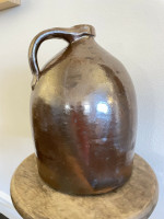 19th Century Albany Slip Jug - Great Condition New York Northeast Stoneware