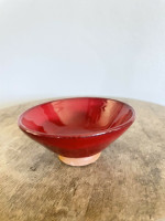 Ben Owen III Mini Bowl 2 Chinese Red Seagrove North Carolina Pottery Urn Vase