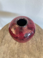 Ben Owen III Medium Chinese Red Seagrove North Carolina Pottery Urn Egg Vase