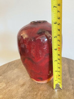 Ben Owen III Medium Chinese Red Seagrove North Carolina Pottery Urn Egg Vase