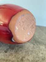 Ben Owen III Small Chinese Red Seagrove North Carolina Pottery Urn Egg Vase