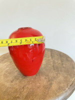Ben Owen III Small Chinese Red Seagrove North Carolina Pottery Urn Egg Vase