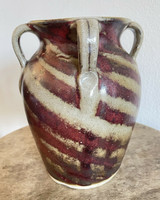 Steve Abee Swirl Jar with Handles Lenoir North Carolina Catawba Pottery - Mint