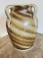 Steve Abee Swirl Jar with Handles Lenoir North Carolina Catawba Pottery - Mint