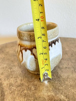 Studio Vintage Drip Decorated Multi-colored Stoneware Studio Pottery Bowl Signed A 