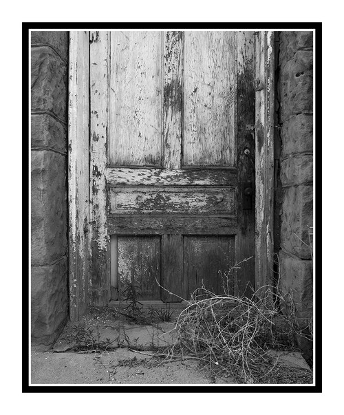 Door with Distressed Paint in Hot Springs, South Dakota 2944 B&W