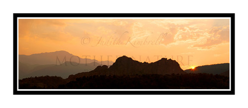 Waldo Canyon Fire Smokey Sunset over Garden of the Gods in Colorado Springs, Colorado 2016 pano