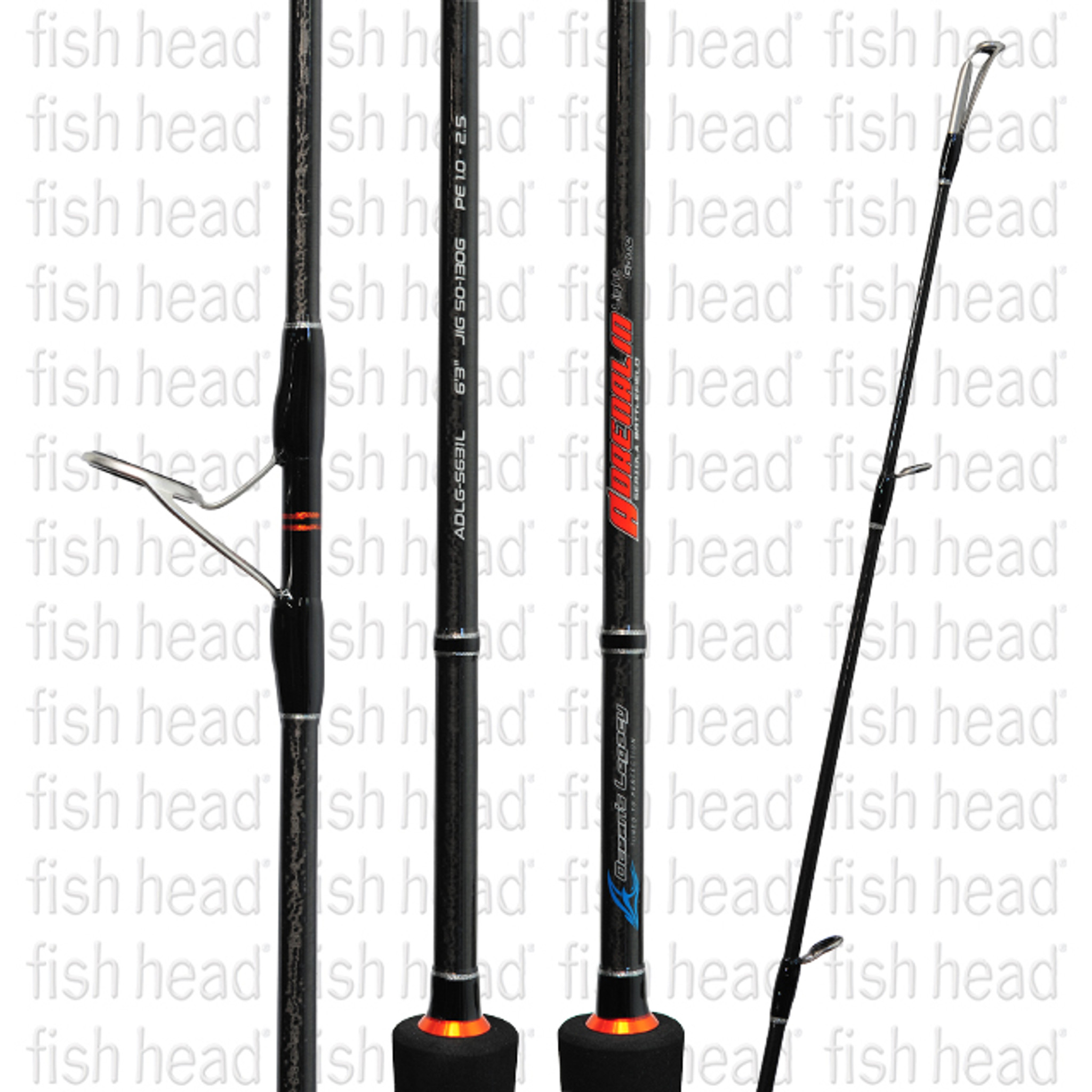 Oceans Legacy Adrenalin Light Game Spin Jigging Rods - Fish Head