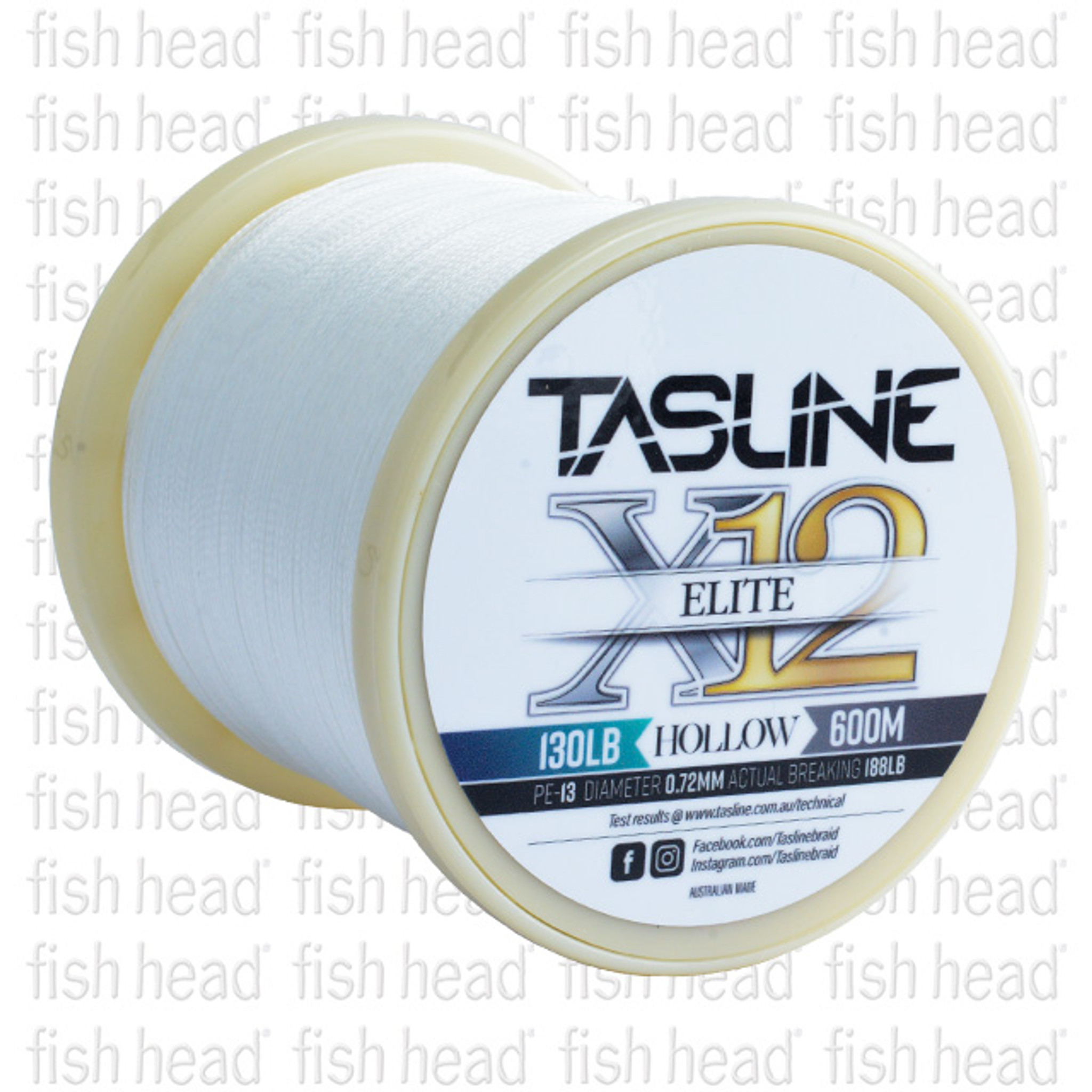 Tasline Elite X12 Hollow 600m - Fish Head