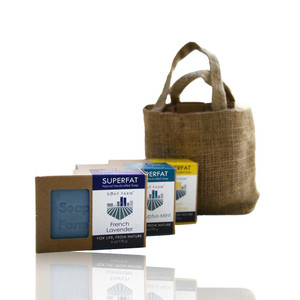 3 Superfat Soap Burlap Gift Bag 3 Superfat Soap Burlap Gift Bag