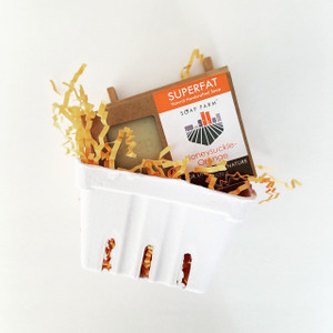 Superfat Handcrafted Natural Soap & Soap Dish Farm Basket Gift Set Superfat Handcrafted Natural Soap & Soap Dish Farm Basket Gift Set