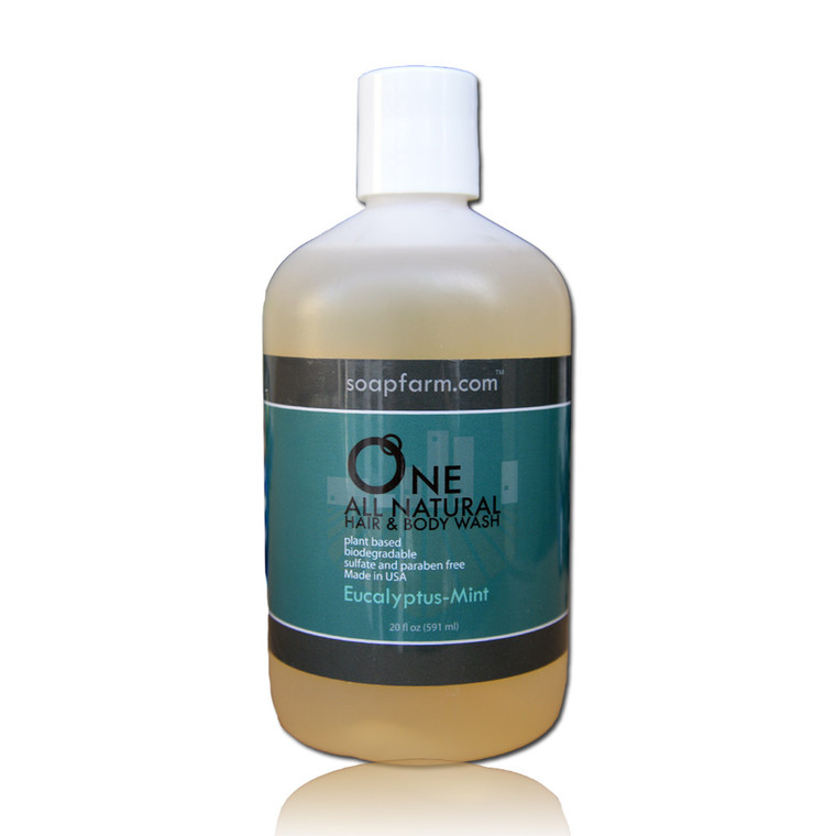ONE Natural Hair & Body Wash, Paraben & Sulfate Free - Eucalyptus-Mint 
