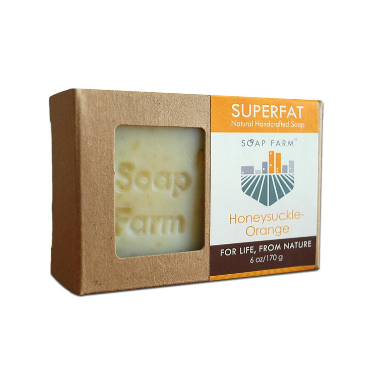 Soap Farm Superfat Soap Honeysuckle+Orange 6 oz bar