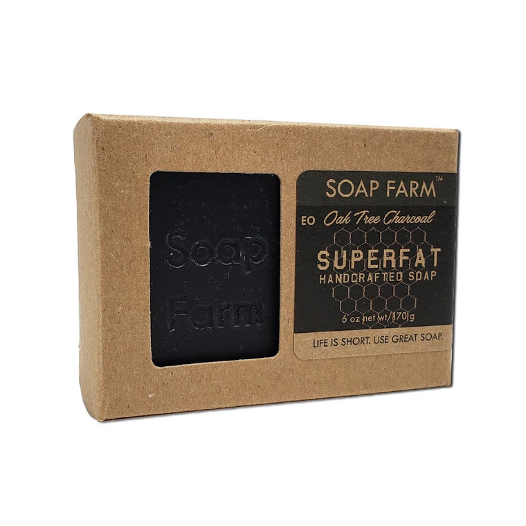Superfat Cold Process Soap, 6 oz bar, Charcoal