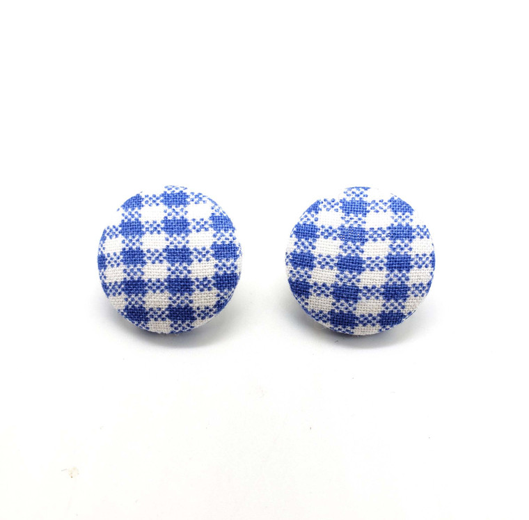 Upcycled Cotton Button Earrings-Made From Masks