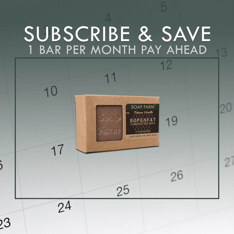 Soap Farm Superfat Soap Subscription, 1 bar per month, pay ahead