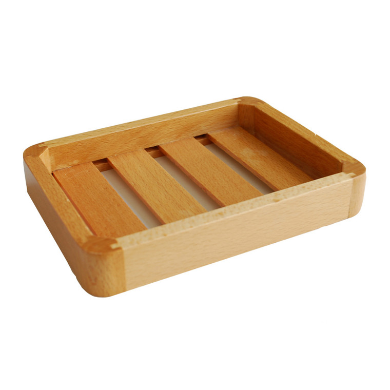 Large slotted wood soap dish tray from Soap Farm