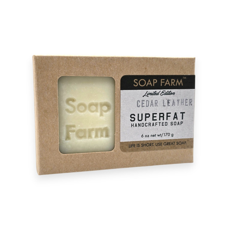 Cedar Leather Natural Mens Soap
