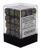 Chessex Dice: Lustrous 12mm D6 Black/Gold (36)