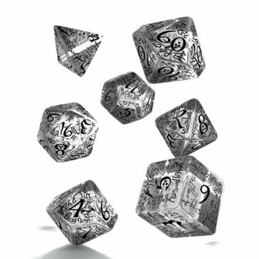 Elvish Dice Set: Translucent  & Black (7ct)