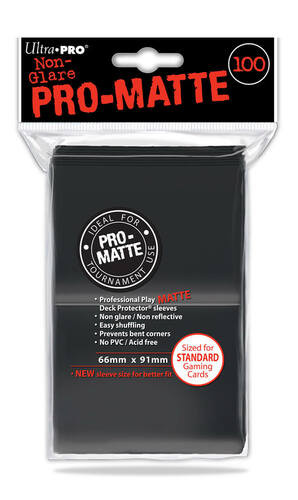 100ct Pro-Matte Black Standard Deck Protectors