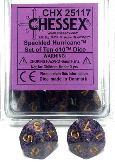 Chessex Dice: Speckled Polyhedral D10 Hurricane (10)