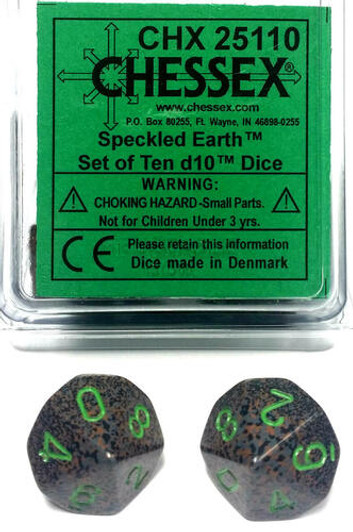 Chessex Dice: Speckled Polyhedral D10 Earth (10)