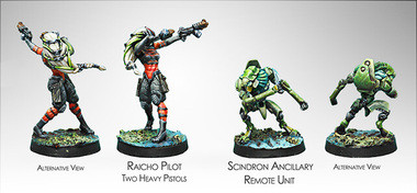 Infinity: Combined Army Raicho Pilot & Scindron Ancillary Remote Unit (CA TAG Pilot Set)