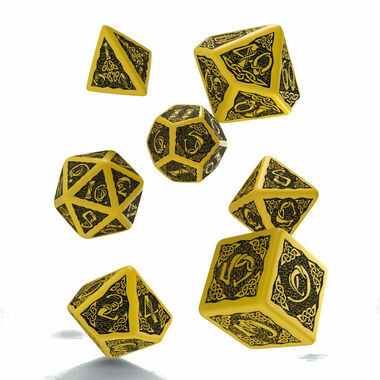 Celtic Dice Set: Yellow & Black (7ct)