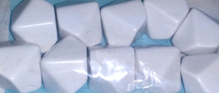 Chessex Dice: Opaque D10 Blank White (10ct)