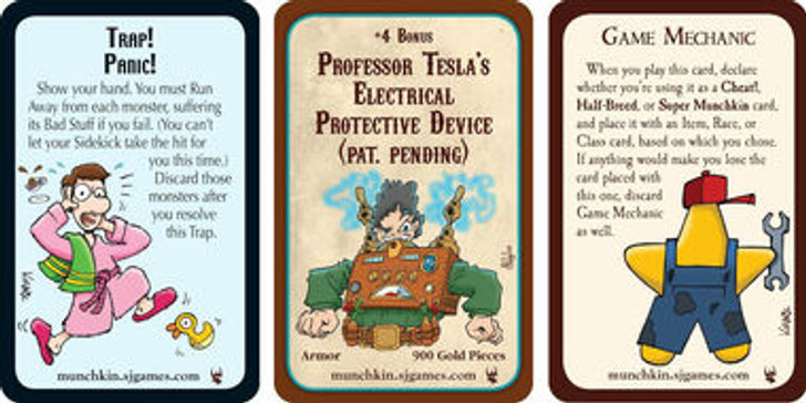 Munchkin: Game Mechanic, Trap! Panic!, Professor Tesla Promo Cards