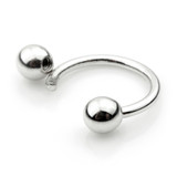 9ct White Gold Micro Circular Barbell - 1mm